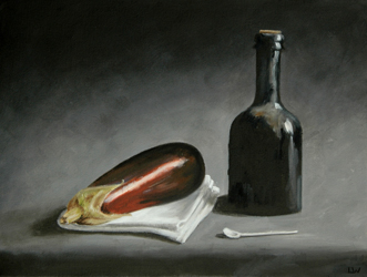aubergine & bottle